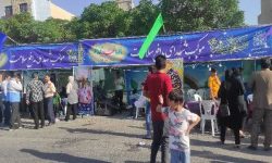 برپایی موکب شهدای مدافع سلامت ویژه جشن غدیر در خرم‌آباد