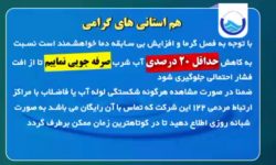 اطلاعیه مهم آبفا لرستان در خصوص تامین آب در گرم‌ترین روزهای سال