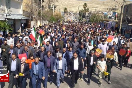 فریاد حمایت از فلسطین/ مرگ بر اسرائیل در دیار هویزه ثانی طنین انداز شد