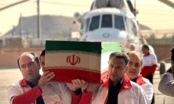 پیکر شهید سقوط بالگرد هلال احمر در تهران تشییع شد+تصاویر