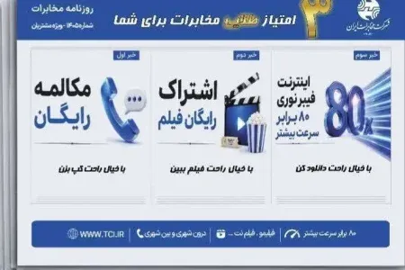 از مکالمه رایگان تا اینترنت فیبرنوری؛مزایای ویژه مخابرات برای مشتریان لرستان