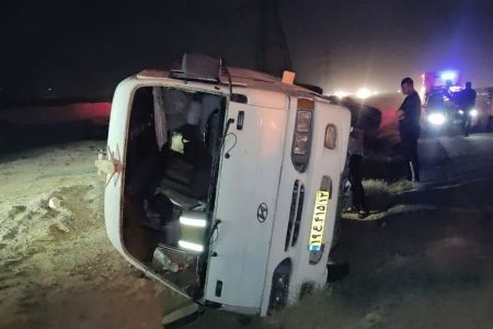 واژگونی مینی بوس در محور دورود – ازنا ۱۷ مصدوم برجا گذاشت