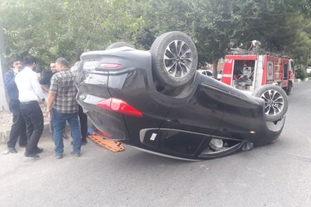 واژگونی تیگو در خرم آباد یک مصدوم برجای گذاشت