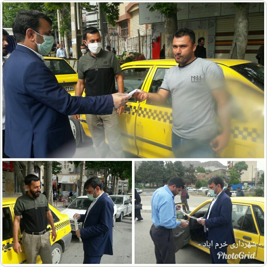 توزیع رایگان ماسک ویژه تاکسی‌های فعال شهر