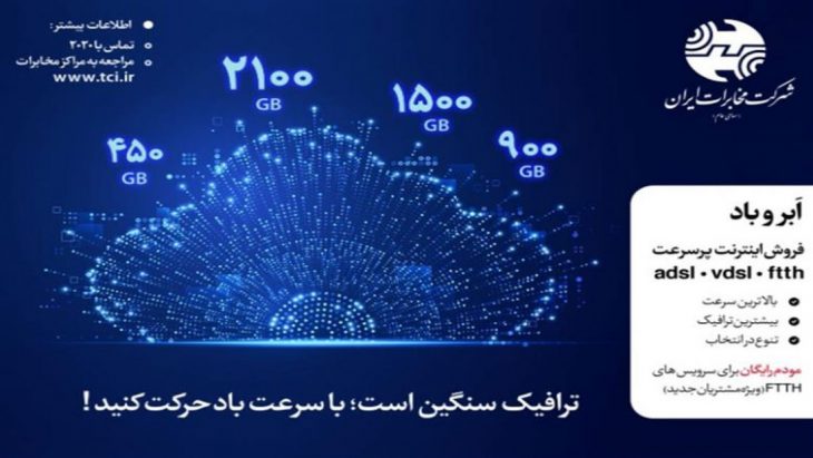 کمپین اینترنت پرسرعت «ابر و باد» مخابرات ایران آغاز شد