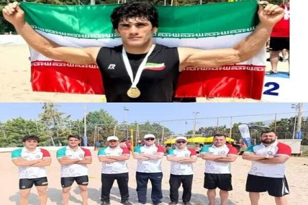 کسب نشان طلای کشتی‌گیر لرستانی در مسابقات ساحلی کارگری جهان