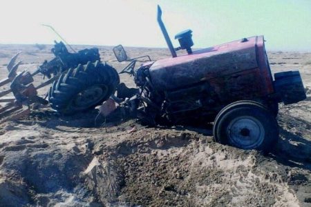 سقوط مرگبار تراکتور به دره در الیگودرز