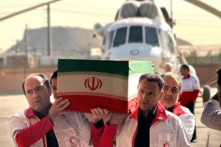 پیکر شهید سقوط بالگرد هلال احمر در تهران تشییع شد+تصاویر