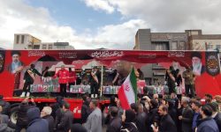 تشییع پیکر ۱۲ شهید حمله موشکی در دورود+عکس