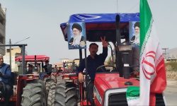 رژه تراکتور سواران پلدختری در حمایت از انقلاب