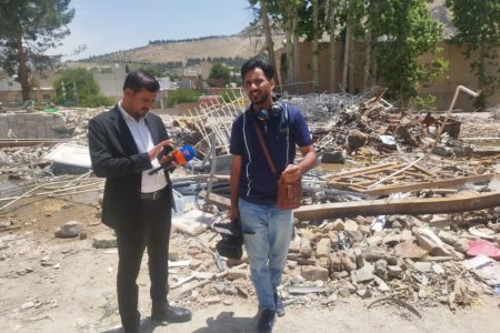 بازدید میدانی خبرنگاران رسانه‌های عربی از قلعه فلک‌الافلاک+تصاویر