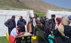 مانور تیم پزشکی هلال‌احمر در روستای کولیدر بروجرد