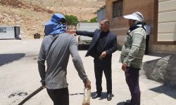 آغاز عملیات آسفالت مسیر جدید دسترسی به غسالخانه آرامستان صالحین