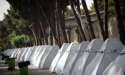 برپایی اردوگاه هلال‌احمر لرستان برای زائران تشییع رهبر شهید